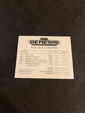 sega Genesis parts list and order form insert