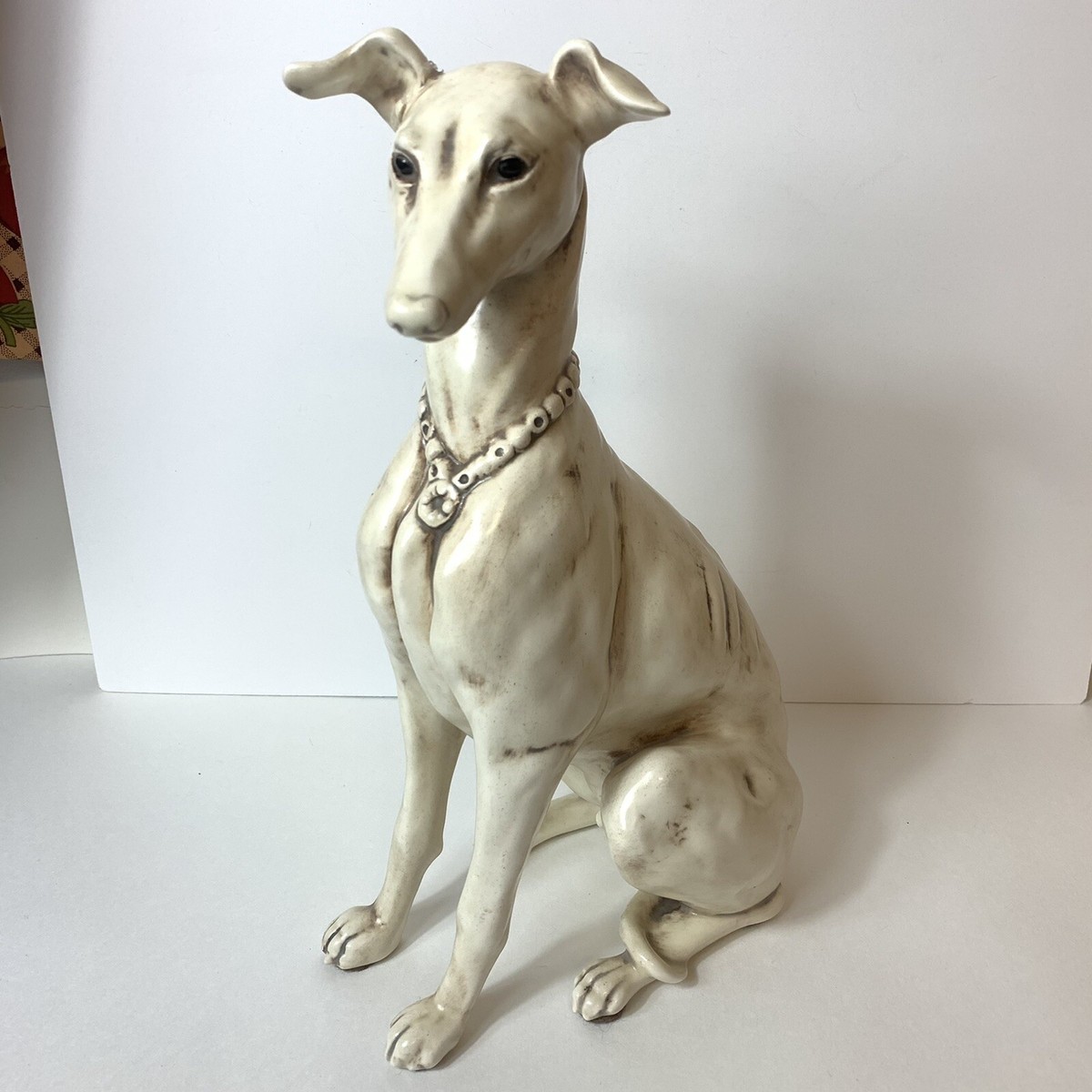 Kay Finch Whippet Italian Greyhound Ceramic Dog Figurine White