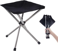 Portable Folding Stool Telescopic Chair Travel Fishing Camping Collapsible Seat