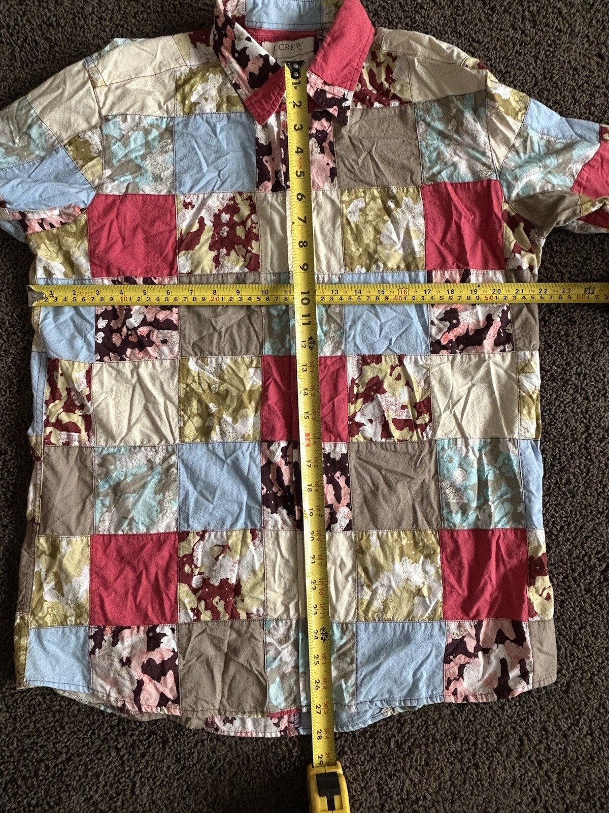 J. Crew Mens Allover Patchwork Button Down Casual… - image 4