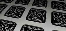 Custom Telefunken Logo Dome Epoxy Badge Sticker- Black & White