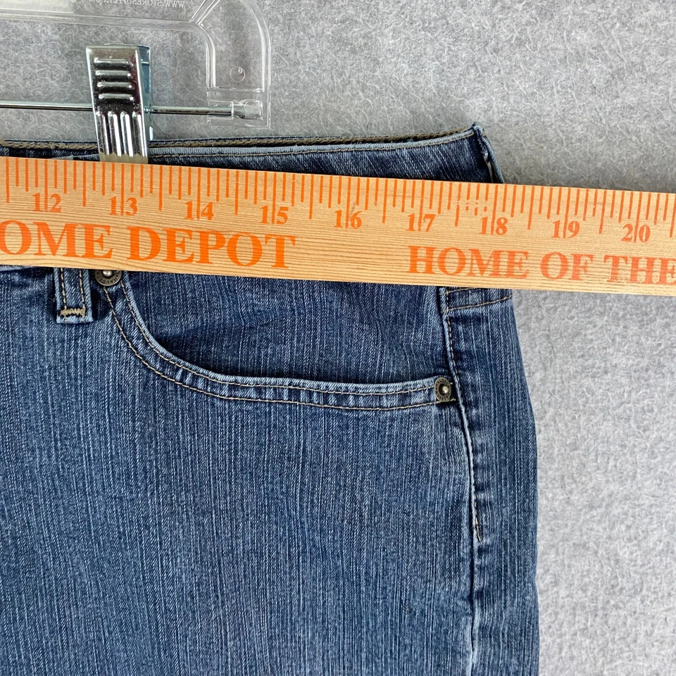 Jeans halógenos para mujer 14L (36x30,5) azul tiro medio pierna recta elástico denim Foto 4 de 4