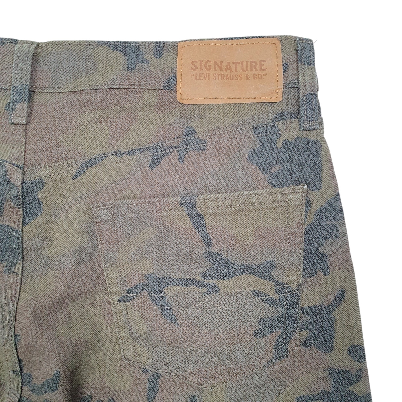 LEVIS Denim Jeans Jorts Camouflage Camo Regular Khaki Denim Jeans Shorts W32 image 2