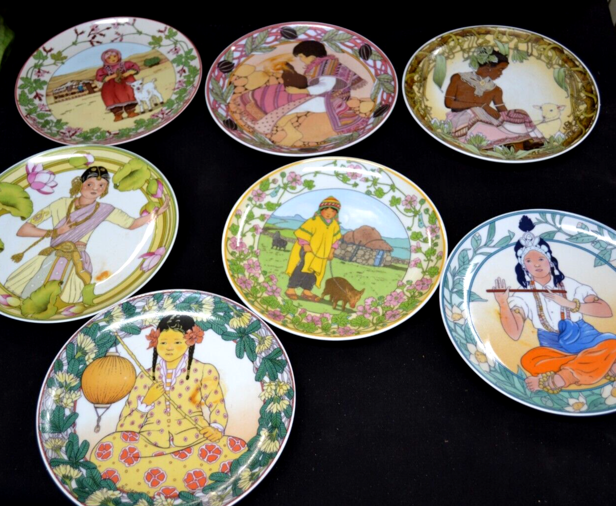 Set of 7 Vintage Heinrich Villeroy & Boch Plate Unicef Children of