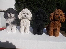 Pudel Deko Figur lebensecht Hund Garten 28cm Bishon wetterfest NEUHEIT