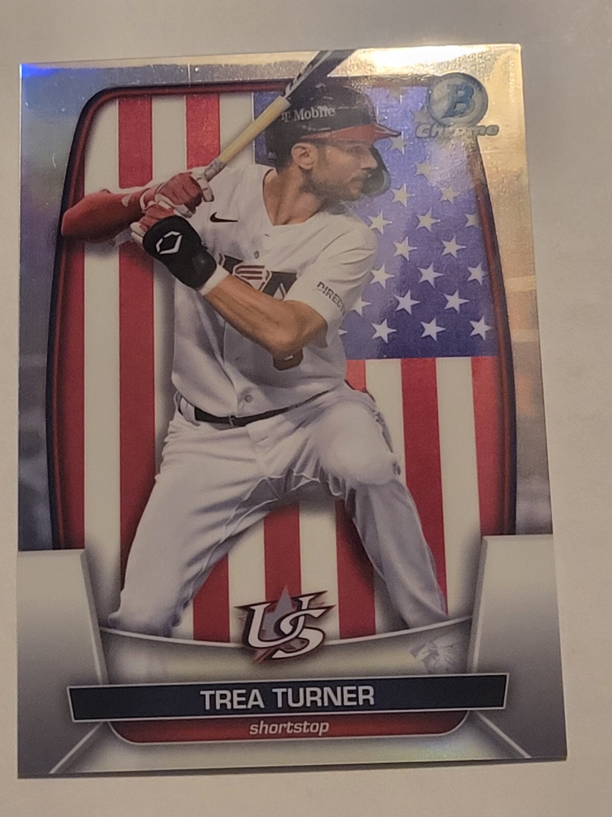 2023 Bowman Chrome - Trea Turner WBC Flag Refractor Variations  #WBC-84 /499
