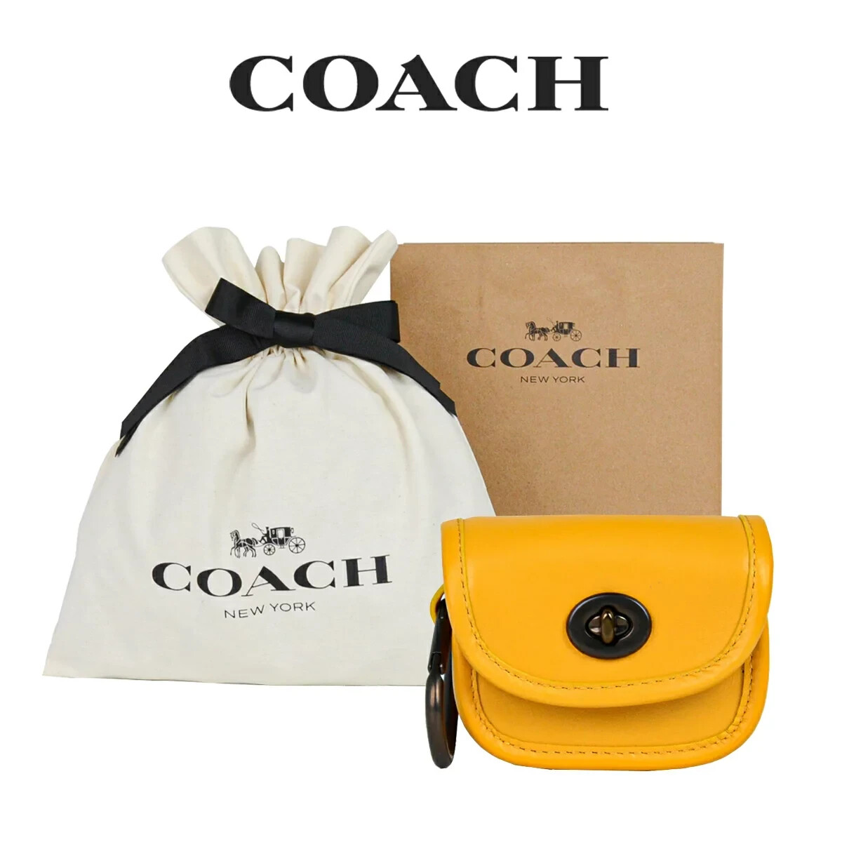 小物 COACH Heritage Turnlock Bag Charm Yellow Coach turnlock crossbody store