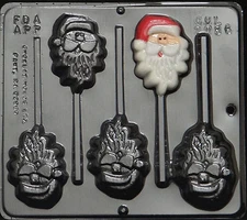 Santa Claus Face Lollipop Chocolate Candy Mold Christmas 2086 NEW