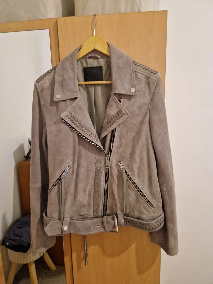 All saints suede jacket With Fringe. size 12 eBay