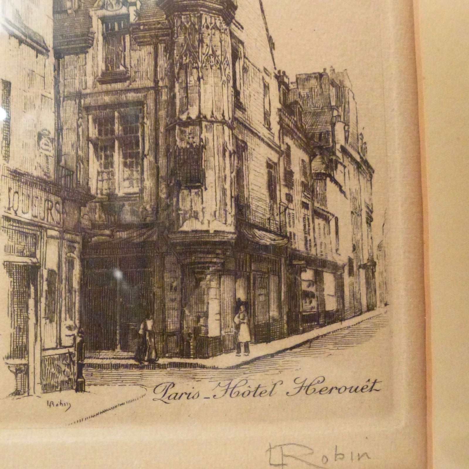 listed artist LEOPOLD ROBIN 18771939 France Etching Paris Hotel