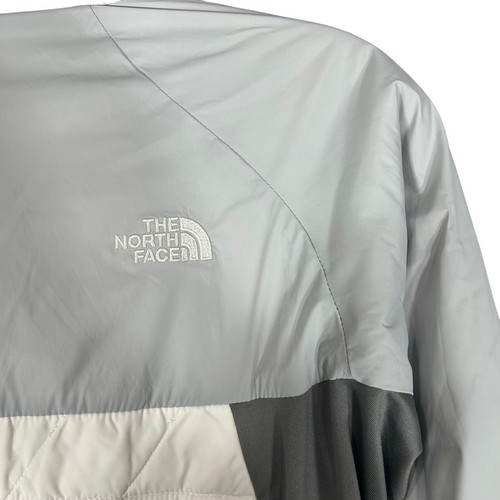 The North Face Jacket Womens Size M White Gray Full Zip Quilted FlashDry FLAWED - Photo 14 sur 19