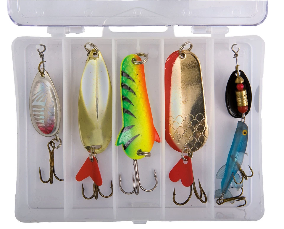 Lineaeffe Spinner & Spoon Fishing Lure Selection in lure box Pike Trout PIK090
