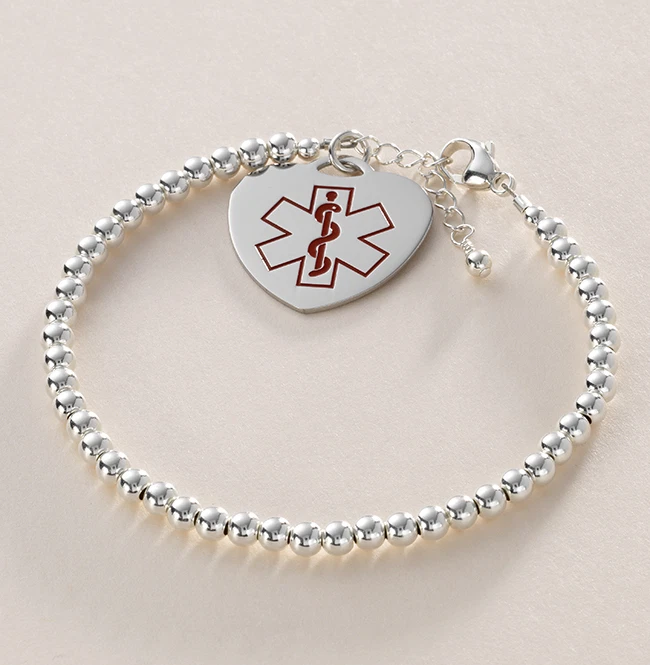 Medical Alert Bracelet Warning SOS Emergency SP Charm amp Medical Disc  9034  eBay