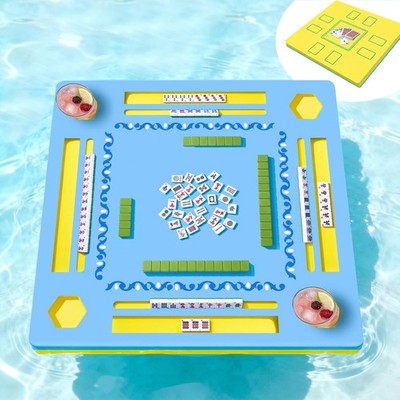 Floating Mahjong Table for Pool Hot Tub Lake 2-IN-1 Waterproof Poker Cards Games