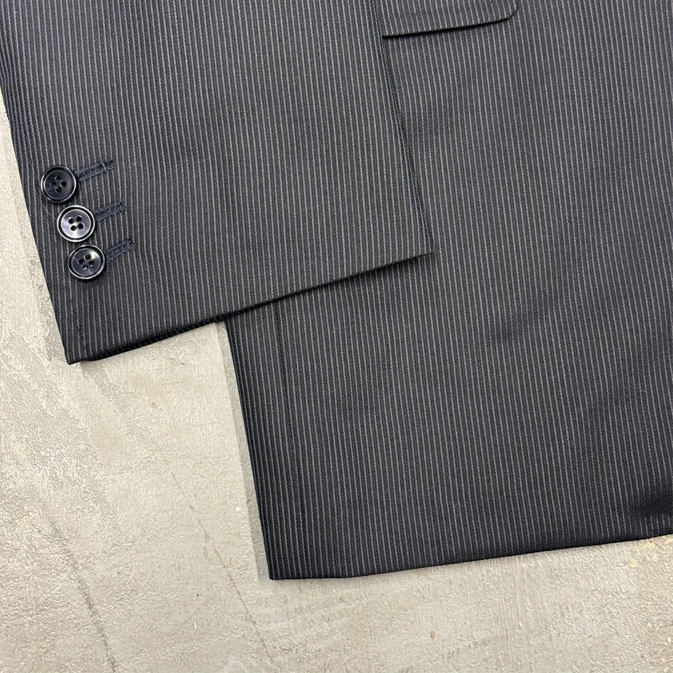 Traje Salvatore Fazzari Ermenegildo Zegna Trofeo Rayas Azul Lana 40 R 32x28 Foto 3 de 4