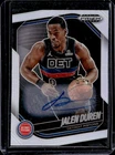 2024-25 Panini Prizm Black Jalen Duren Auto Autograph Silver Prizm #190 Pistons