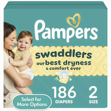 Pampers Swaddlers Baby Diapers Size 2, 186 Count