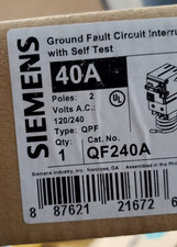 NEW Siemens QF240A 240V 40 Amp 2-Pole GFCI Circuit Breaker