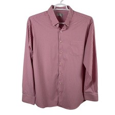Peter Millar Summer Comfort Button-Down Shirt XL Pink Gingham Check Performance