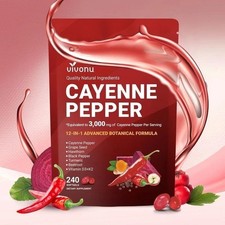 Vivonu Cayenne Pepper 12-in-1 Botanical Softgels 3000mg 240 Capsules