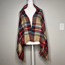 Women's Tartan Plaid Oversized Scarf Wrap Holiday Shawl Christmas Blanket Cozy