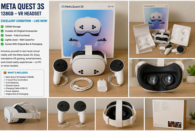 Meta Quest 3S 256GB Standalone VR Headset 120Hz w/ Touch Plus Controllers