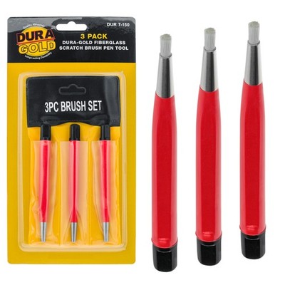 3 Fiberglass Spot Scratch Brush Pen Tools, Clean, Sand, Remove Rust & Corrosion