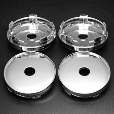 4pcs 60mm In 56mm Car Racing Wheel Hub Center Caps Silver Blank Clips Rims Abs