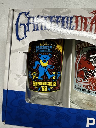 Grateful Dead ICUP Pint Glass Set 4-Pack 16oz American/Beacon/Barton/Winterland - Picture 2 of 6