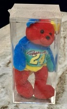 Jeff Gordon 24 Nascar Plush Team Speed Bears 1999 Beanie Bear Rainbow In Case