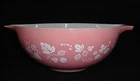 Vintage Pyrex Tab Handled Pink Gooseberry Mixing Bowl #444 4 Quart