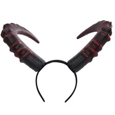 Devil Horn Headband Dark Red Horn Hairband Halloween Carnival Party Prop