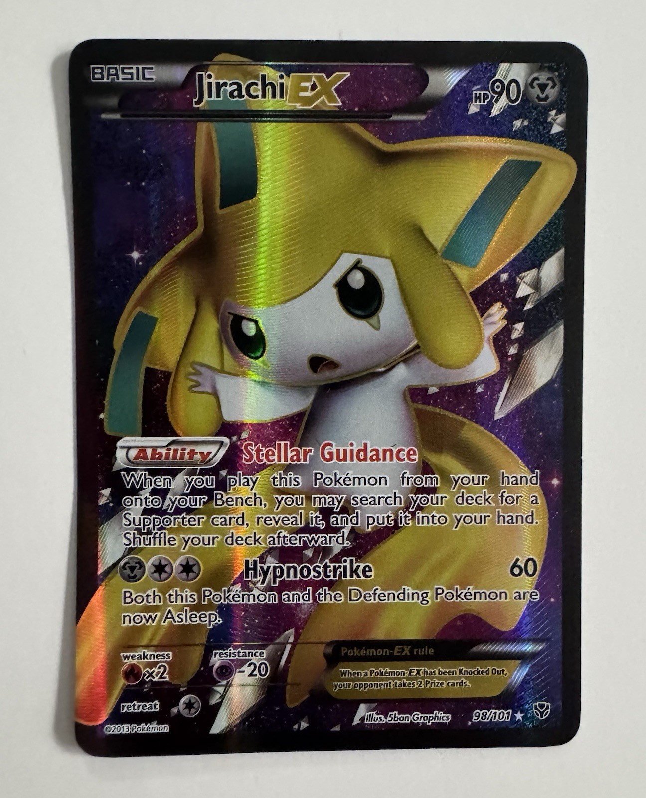 Jirachi: 2013 Jirachi EX 98/101 PSA 8 Full Art Pokemon Card Plasma Blast