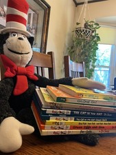 Vintage Rare Dr. Seuss 1983 The Cat in The Hat 30" Jumbo Plush Book Bundle