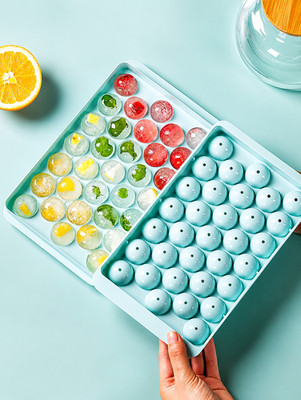 Eiswürfelform mit Deckel, 33 Gitter Eiskugelmaschine Form Rund Einfaches Lösen UK