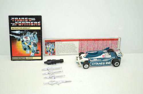 Mirage 100% Complete 1985 Vintage G1 Transformers Hasbro Action Figure NICE