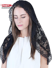 Lace Mantilla Catholic Chapel Veil Head Covering for Church Latin Mass