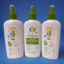 Lot 3 Babyganics Natural Insect Repellent Pump Spray 8oz Each New Deet Free