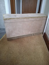 Vintage Sherborne Buttoned Storage Ottoman Blanket Box Chest Velvet Fringe Retro