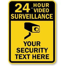 Custom Video Surveillance Security Aluminum Weatherproof Sign b00964
