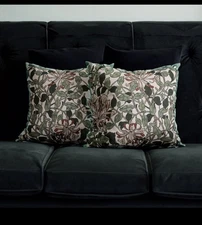 2 Tapestry Morris & Co HoneySuckle Pillows High End Designer Fabrics Suede Back