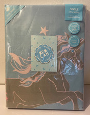 Image of Unicorn Glow in the Dark Single Duvet Cover Set Pink Blue Reversible BEDLAM