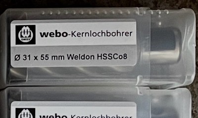 Webo Kernlochbohrer 31x55mm Weldon HSSCo8