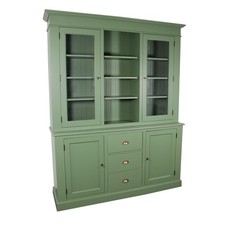 Buffetschrank Landhaus Küchenbuffet Massivholz Vitrinenschrank Anrichte grün