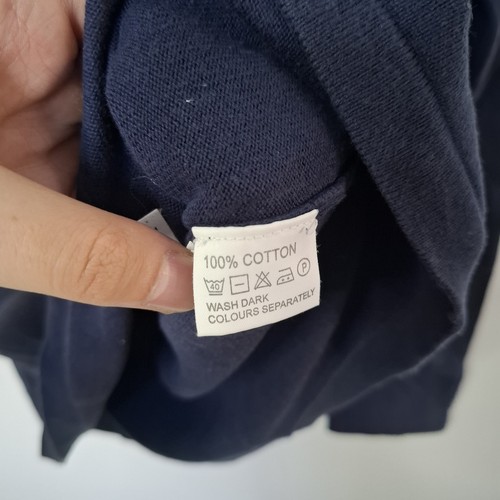 YVES SAINT LAURENT Mens Navy Long Sleeve Pullover Cotton Jumper Size Large - Picture 6 of 7