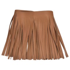 1 Yard 6 Inch Faux PU Leather Fringe Trim Tassel Fringe for Sewing Brown