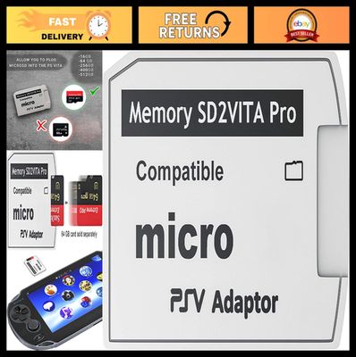 SD2Vita Memory Card Adapter for PS Vita 1000/2000 - 2 Pack