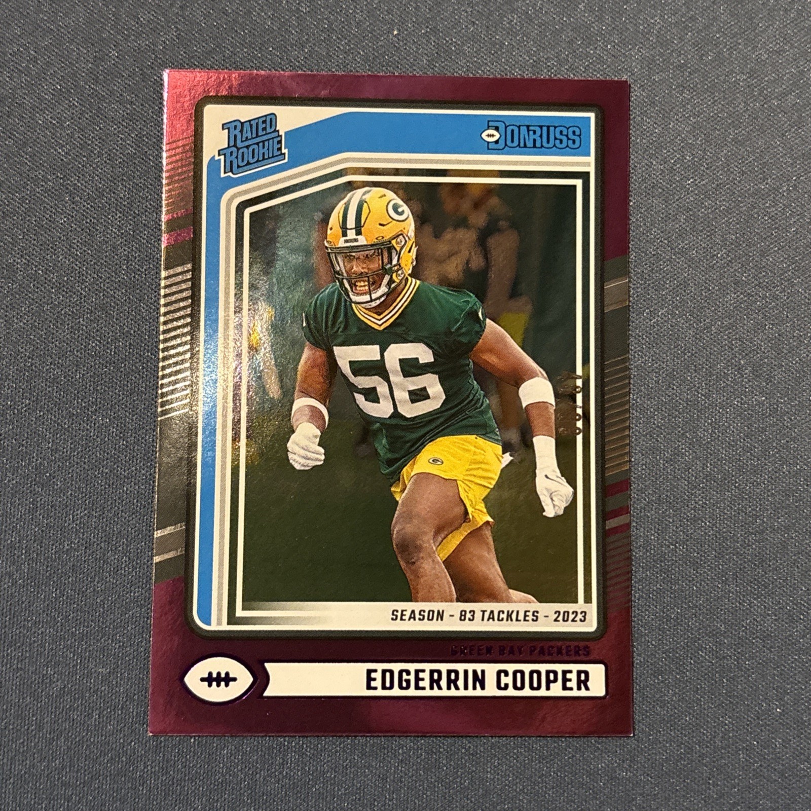 2024 Donruss Edgerrin Cooper /83 Purple Press Proof Rated Rookie RC #325 Packers