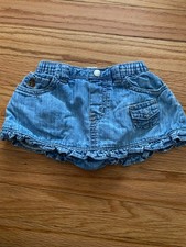 BABY GAP girls denim ruffle skirt 3-6 M