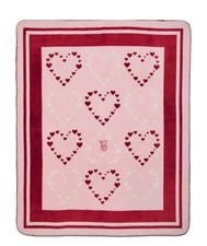 VICTORIA'S SECRET SHERPA FLEECE BLANKET HEARTS PINK THROW VALENTINES DAY 2026 VS